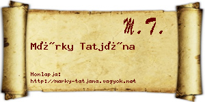 Márky Tatjána névjegykártya